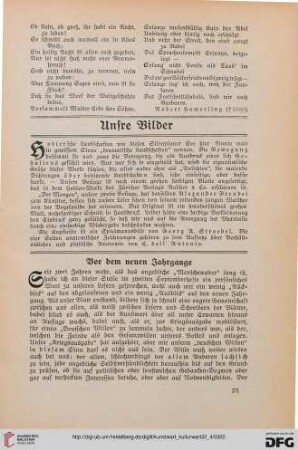 Vor dem neuen Jahrgange