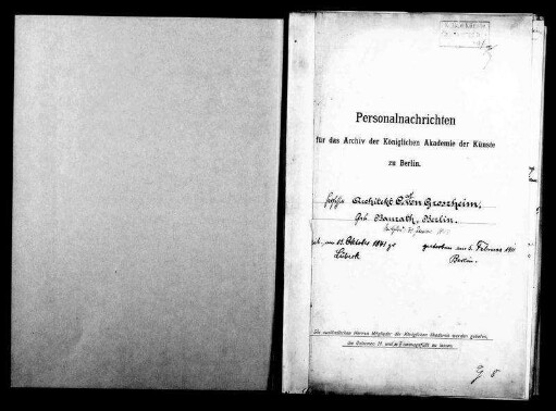 Groszheim, Carl Friedrich Ernst von - Architekt 1880 - Januar - 31