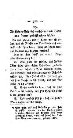 Ein kleines Gespräch zwischen einem Vater und seinem zwölfjährigen Sohne : [73.]