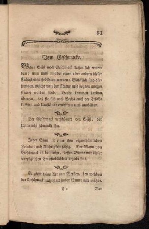 Vom Geschmacke.