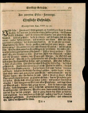 Am zweyten Oster-Feyertage. Christliche Gespräche