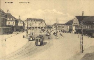 Postkartenalbum. "Karlsruhe - Bahnhofsvorplatz". Bahnhofsvorplatz