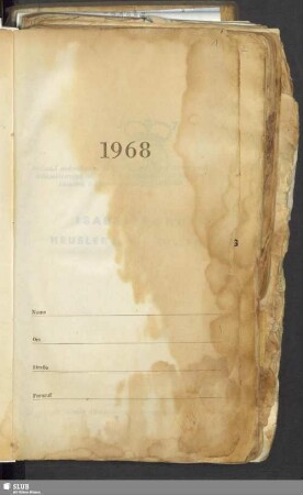 [Kalender 1968 mit handschriftlichen Rezepten]