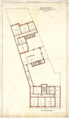 Billing, Hermann; Karlsruhe (Baden-Württemberg), Erbprinzenstr. 6; Druckerei Fidelitas, Umbau - Bebauungsplan (Lageplan)