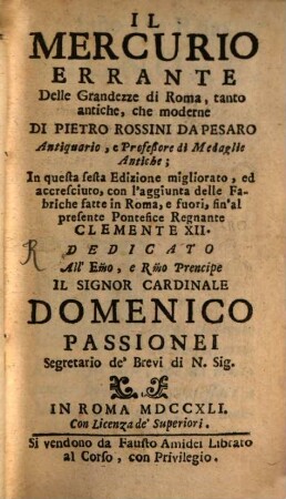 Il Mercurio errante delle grandezze di Roma