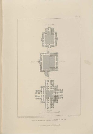 Ground plans of three temples at Pagán