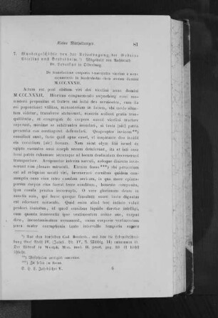 7. Wundergeschichte von der Uebertragung der Gebeine Vicelins nach Bordesholm.