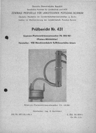 Einstrom-Plattenwärmeaustauscher PA 400/901