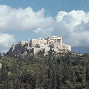 Athen, Akropolis, Blick von dem Pnyx von West auf die Akropolis