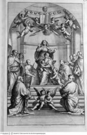 Raccolta de' quadri ... posseduti da S.A.R. Pietro Leopoldo, Florenz 1778, Taf. 6: Maria mit Kind, der Heiligen Anna und anderen Heiligen