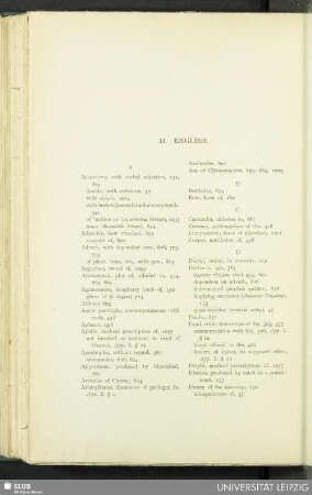 Index II. English