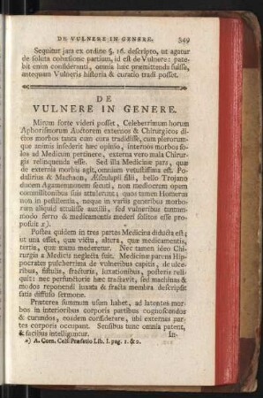 De Vulnere In Genere