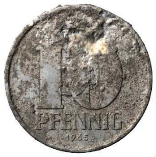 Fundmünze, 10 Pfennig, 1965