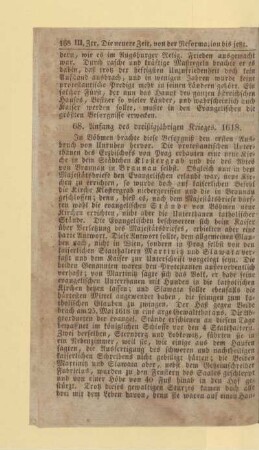 Anfang des dreißigjährigen Krieges 1618