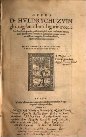 Operum Huldrychi Zuinglii, 1
