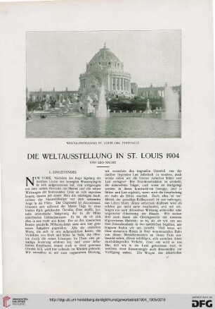 Die Weltausstellung in St. Louis 1904