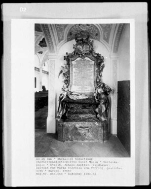 Epitaph für Maria Theresia von Törring, gestorben 1756