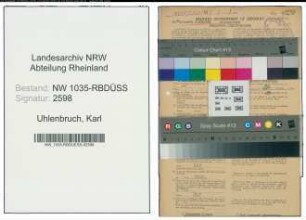 Entnazifizierung Karl Uhlenbruch , geb. 20.12.1885 (Steiger)