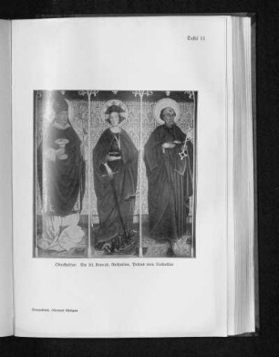 Tafel 11: Oberstadion Die Hl. Konrad, Katharina, Petrus vom Hochaltar. Ansicht.