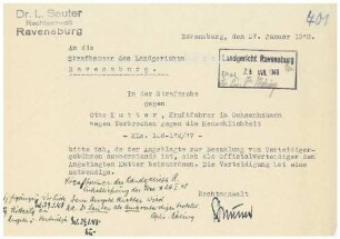 Strafakte Hagenmeyer, Erich, Polizeidirektor, Ulm, Bd.2 Qu.401-430