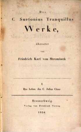 Werke. 1. Cäsar. - 1834