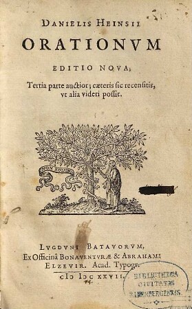 Danielis Heinsii Orationum editio nova