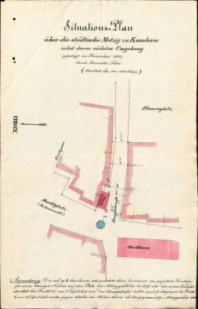 Verkauf der städtischen Metzig; Herstellung eines Wachlokals, Arrestlokals und Spritzenhauses