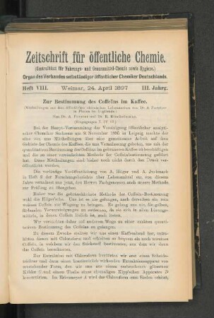 Heft VIII. Weimar, 24. April 1897