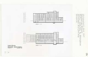 Sanatorium Ebingen (Diplomarbeit bei Peter Poelzig): Schnitte 1:200