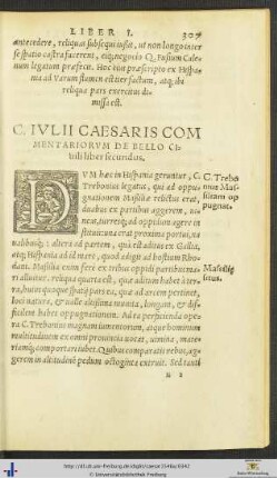 C. Iulii Caesaris Commentariorum De Bello Civili liber secundus