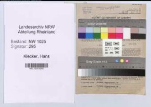 Entnazifizierung Hans Klecker , geb. 14.01.1907 (Kaufmann)