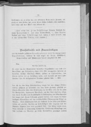 Verhältnisse mit Auswärtigen
