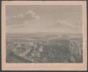 Panorama der Residenz Stadt Carlsruhe, Aussicht gegen Süden