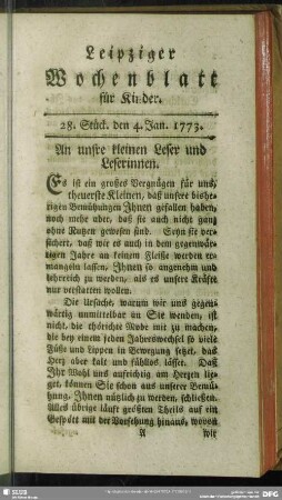 28. Stück den 4. Jan. 1773