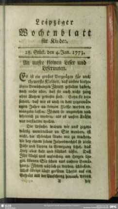28. Stück den 4. Jan. 1773