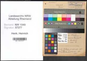 Entnazifizierung Heinrich Henk , geb. 04.09.1881 (Landwirt)