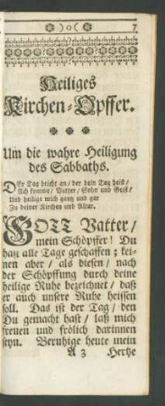 Heiliges Kirchen-Opffer