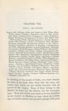 Chapter VIII. India: its people