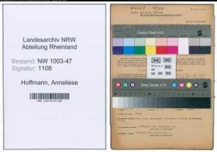 Entnazifizierung Anneliese Hoffmann , geb. 10.11.1913 (Stud.Assessorin)