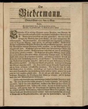 Drittes Blatt 1727. den 15. May