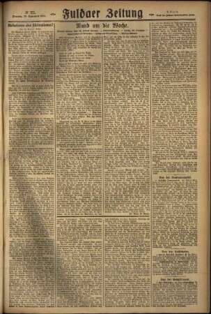 Zweite Ausgabe vom Sonntag, den 20. September 1925.