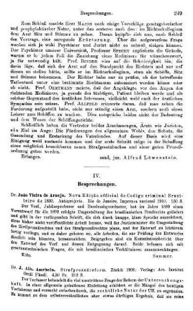 249-251, J. Alb. Amrhein. Strafprozeßreform. 1908