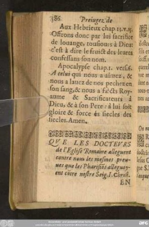 [Preiugez de l'Eglise Romaine]