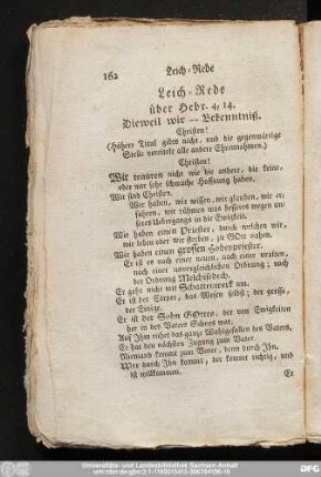 Leich-Rede über Hebr. 4, 14.