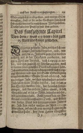 Das funfzehente Capitel Von dem, was 1731 vom 2 bis zum 15. April überhaupt geschehen.