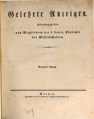 Gelehrte Anzeigen. 9. 1839