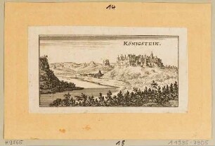 Die Festung Königstein über der Elbe in der Sächsischen Schweiz von Westen