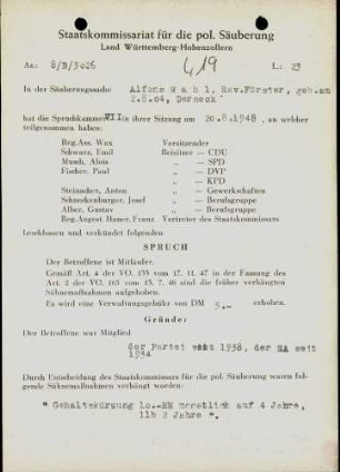 Wahl, Alfons