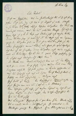 Brief vom 16. November 1869
