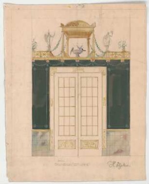 Thiersch, Friedrich von; München, Romanstr. 13; Villa von Hösslin - Salon (Wandabwicklung)